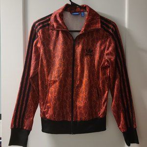 Red/black snake pattern addidas jacket